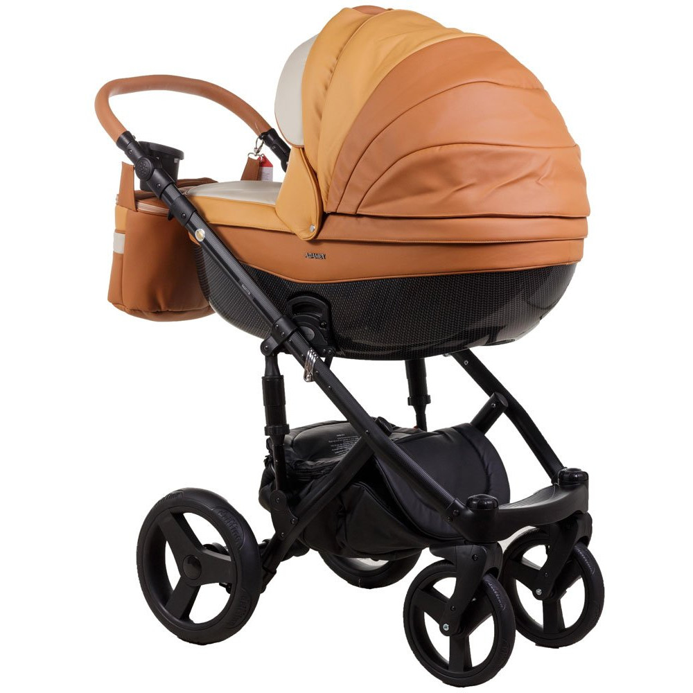 Коляска 2 в 1 Adamex Monte Carbon Deluxe D104 еко шкіра 100% (Адамекс Монте Д104)