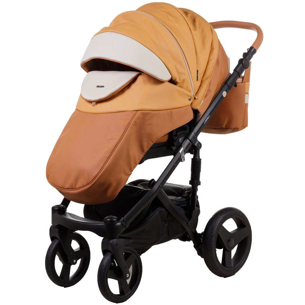 Коляска 2 в 1 Adamex Monte Carbon Deluxe D104 еко шкіра 100% (Адамекс Монте Д104)