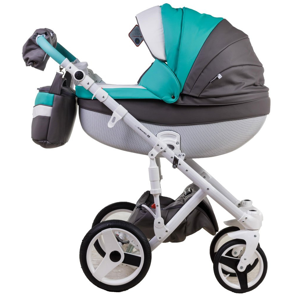 Коляска 2 в 1 Adamex Monte Carbon Deluxe D105 еко шкіра 100% (Адамекс Монте Д105)