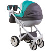 Коляска 2 в 1 Adamex Monte Carbon Deluxe D105 еко шкіра 100% (Адамекс Монте Д105)
