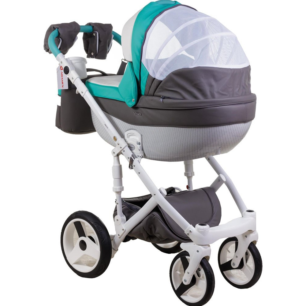 Коляска 2 в 1 Adamex Monte Carbon Deluxe D105 еко шкіра 100% (Адамекс Монте Д105)