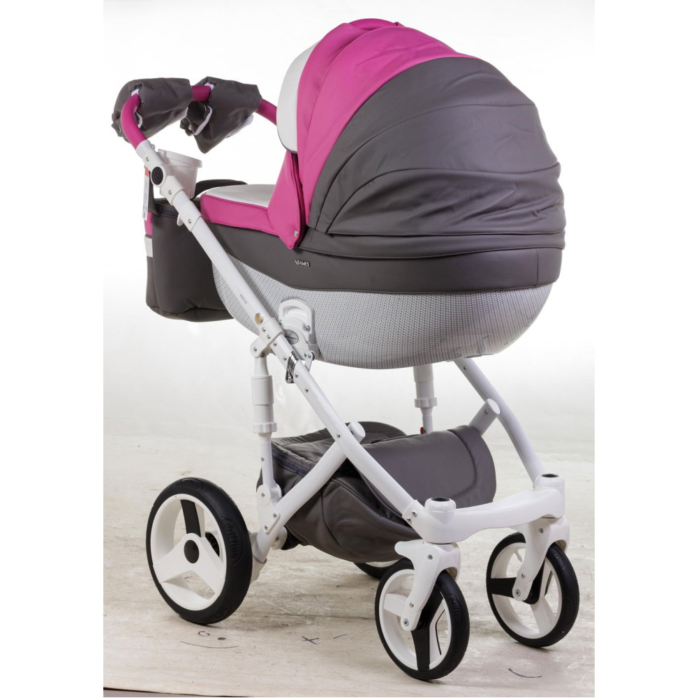 Коляска 2 в 1 Adamex Monte Carbon Deluxe D107 еко шкіра 100% (Адамекс Монте Д107)