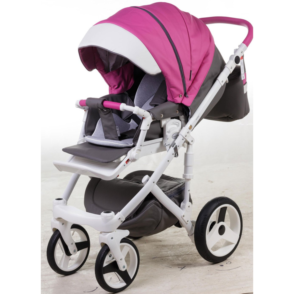 Коляска 2 в 1 Adamex Monte Carbon Deluxe D107 еко шкіра 100% (Адамекс Монте Д107)