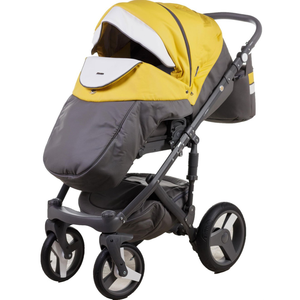 Коляска 2 в 1 Adamex Monte Carbon Deluxe D108 эко кожа 100% (Адамекс Монте Д108)