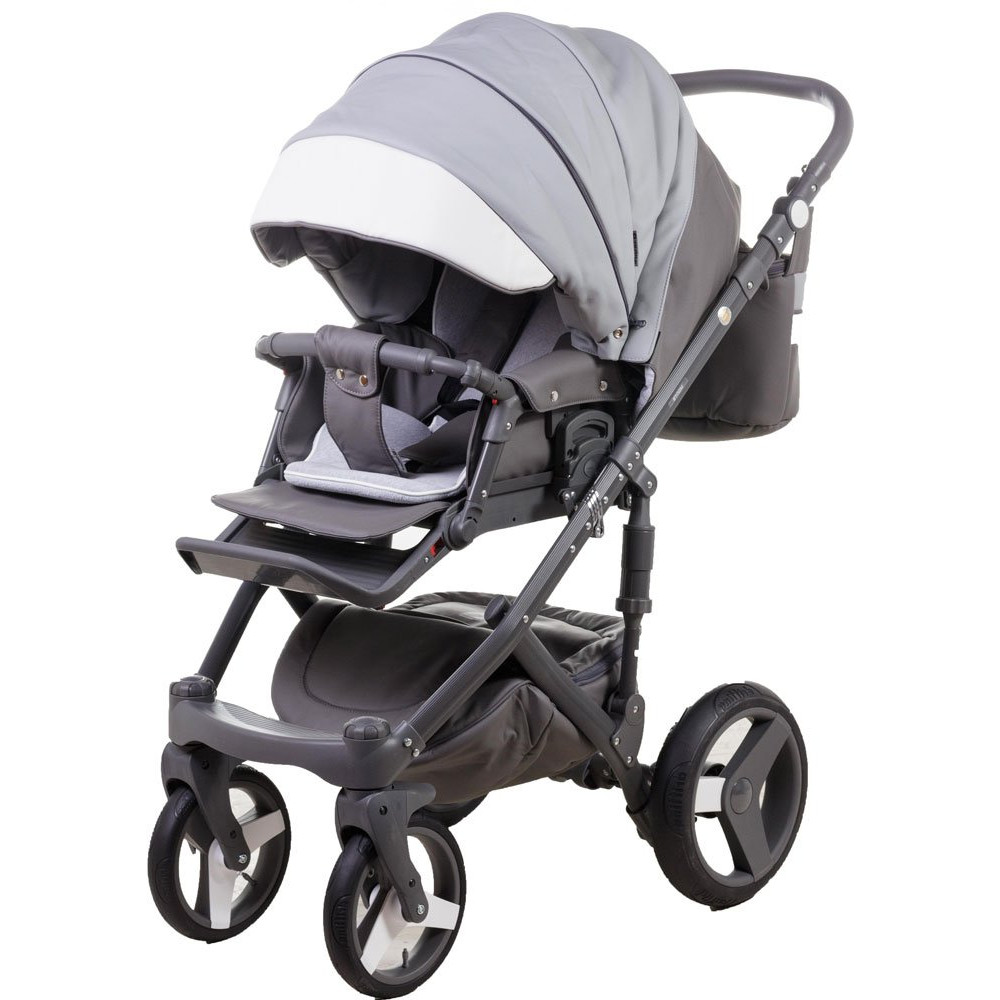 Коляска 2 в 1 Adamex Monte Carbon Deluxe D109 еко шкіра 100% (Адамекс Монте Д109)