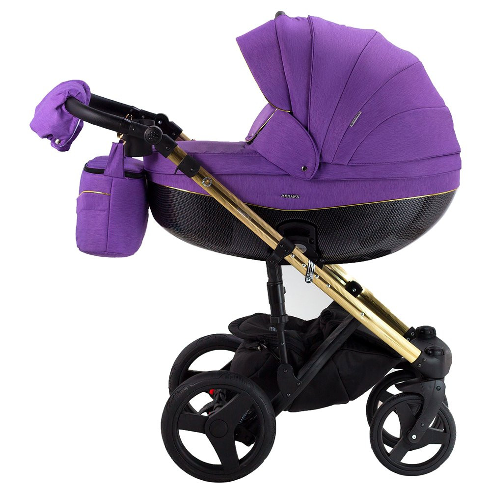Коляска 2 в 1 Adamex Monte Deluxe Carbon Polar Gold C214 (Адамекс Монте)