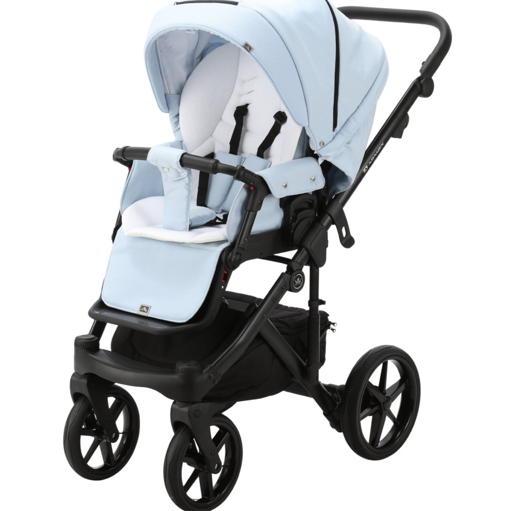 Коляска 2 в 1 Adamex Olivia PS-24 (голубая ткань - голубая кожа в перфорацию) Коляска 2 в 1 Adamex Olivia PS-24 (голубая ткань - голубая кожа в перфорацию)
