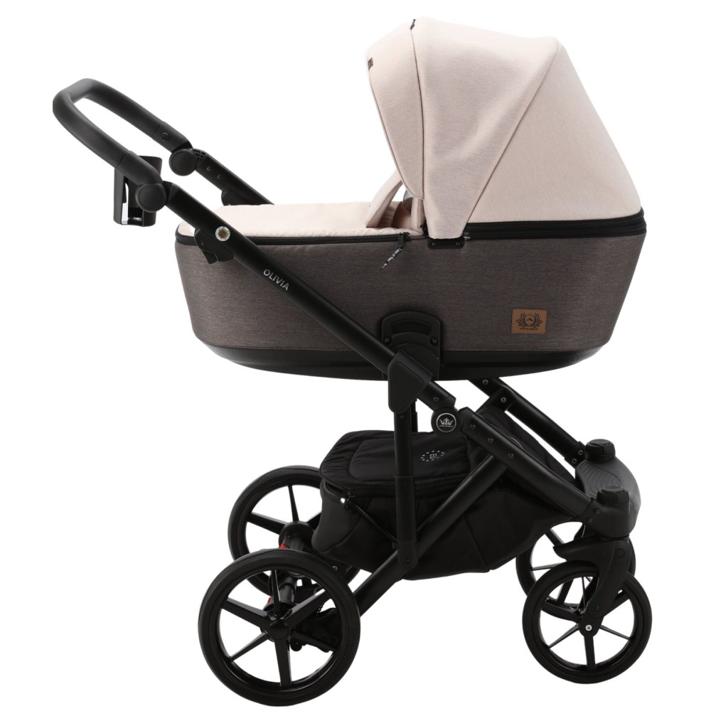 Коляска 2 в 1 Adamex Olivia TD-2 (св.бежевый джинс - коричневый джинс)