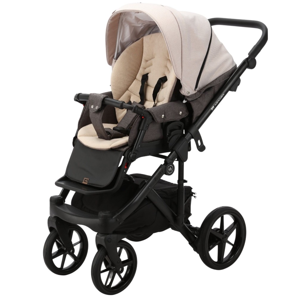 Коляска 2 в 1 Adamex Olivia TD-2 (св.бежевый джинс - коричневый джинс)