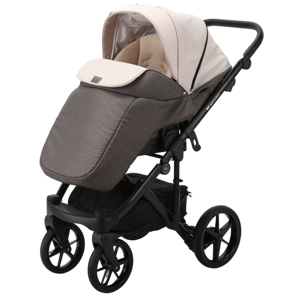 Коляска 2 в 1 Adamex Olivia TD-2 (св.бежевый джинс - коричневый джинс)