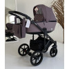Коляска 2 в 1 Adamex Olivia CR224 (сиреневая ткань - сиреневая кожа в перфорацию)