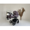 Коляска 2 в 1 Adamex Olivia CR224 (сиреневая ткань - сиреневая кожа в перфорацию)