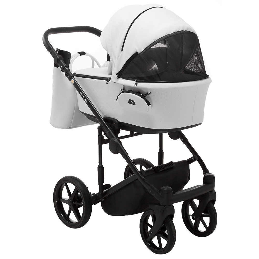 Коляска 2 в 1 Adamex Porto Light SA-1 ECO шкіра 100% білий
