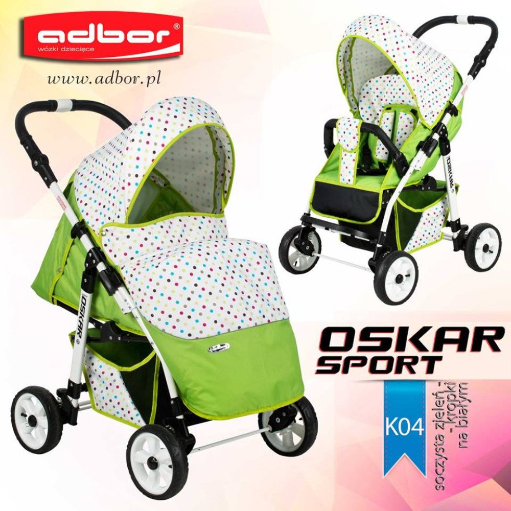 Коляска-книжка Adbor Oskar Sport Kropki-04 (Адбор Оскар Спорт Кропки-04)