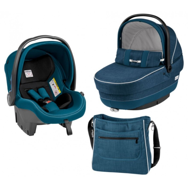 Peg Perego XL - модульный набор для детской коляски Peg Perego (люлька Navetta XL, автокресло Primo Viaggio Tri-Fix, сумка для мамы) • Blue