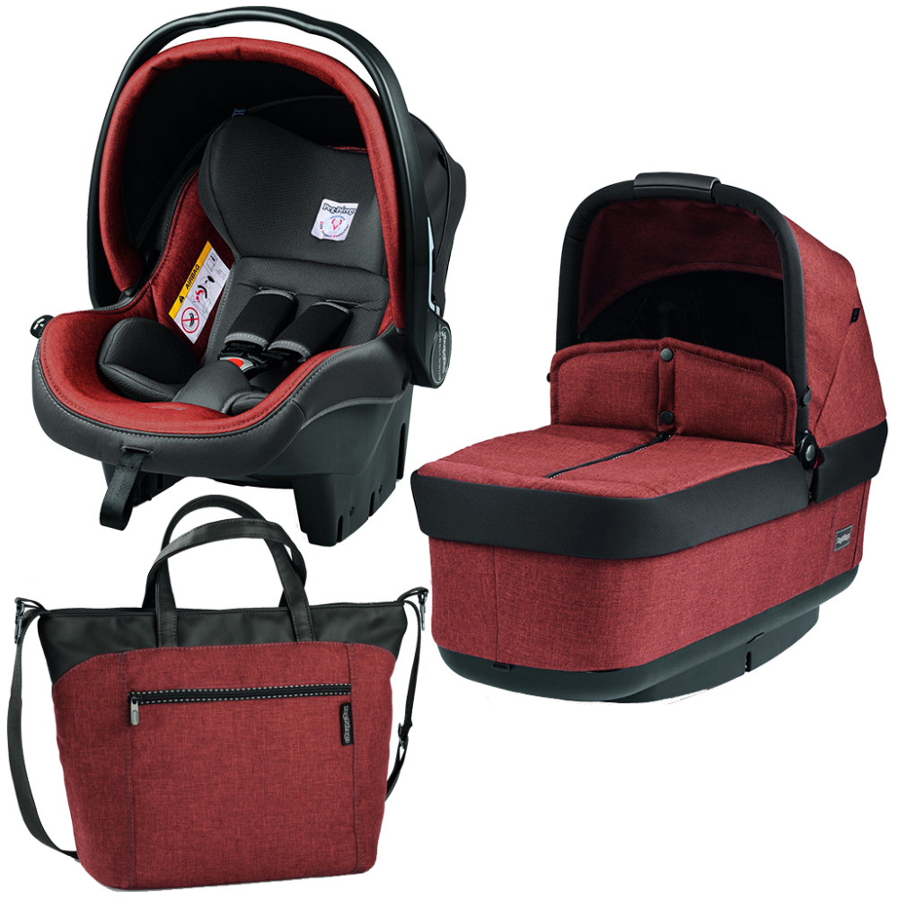 Peg Perego Pop-Up - модульний набір для дитячої коляски Peg Perego (люлька Navetta Pop-Up, автокрісло Primo Viaggio SL, сумка для мами Borsa) • Terracotta