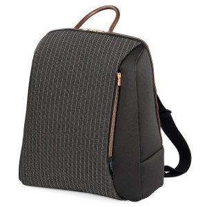 Peg Perego Backpack - рюкзак для дитячої коляски Peg Perego, практичний, стильний, рюкзак для мами та малюка з килимком для сповивання • 500 (коричневий з лінією)