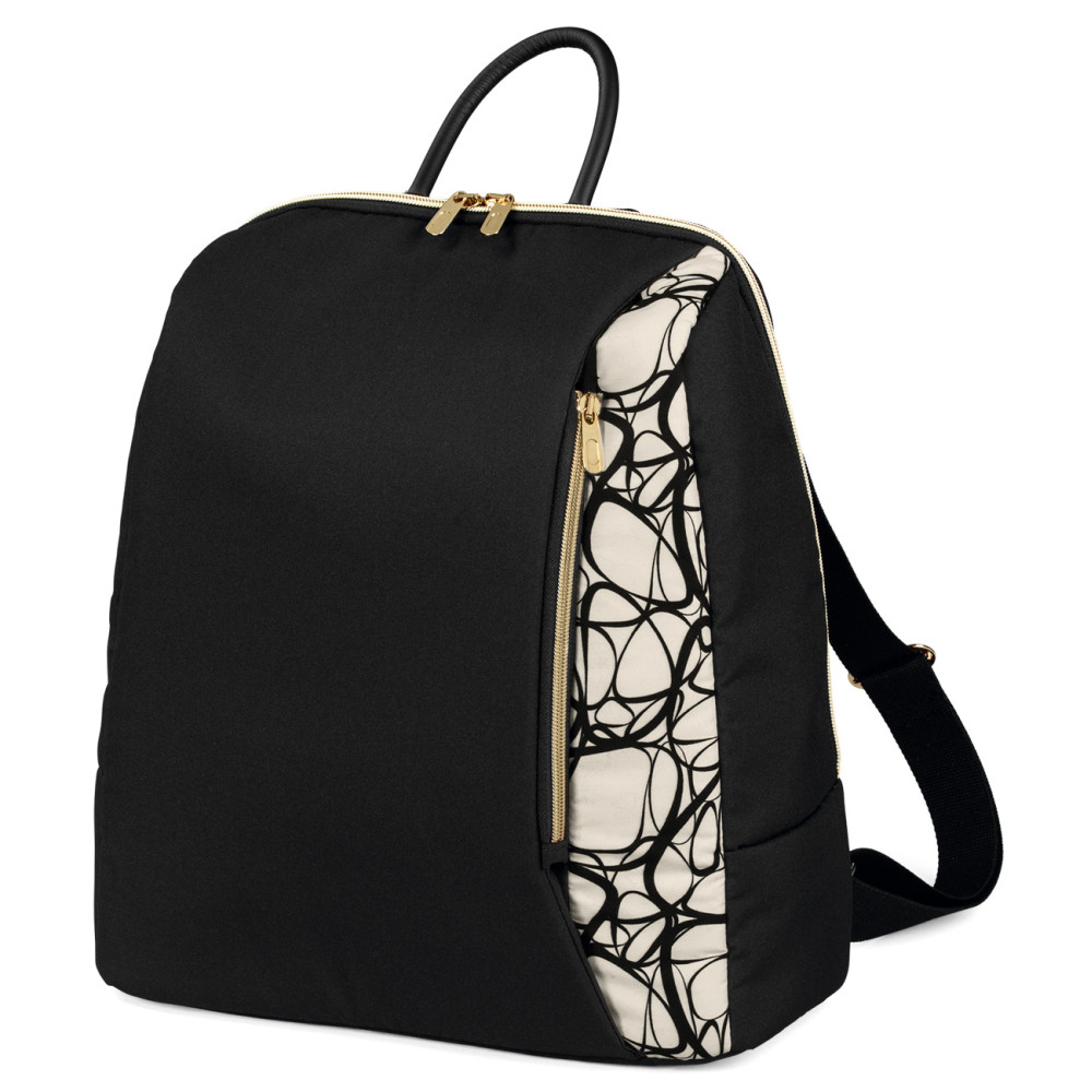 Peg Perego Backpack - рюкзак для детской коляски Peg Perego, практичный, стильный, рюкзак для мамы и малыша с ковриком для пеленания • Grafic Gold (графическое золото)