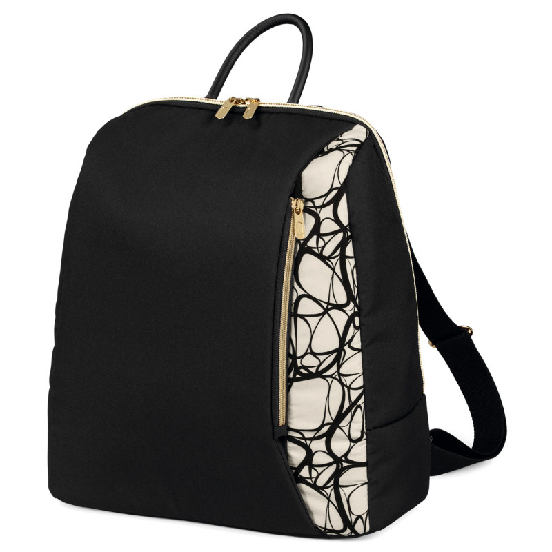 Peg Perego Backpack - рюкзак для дитячої коляски Peg Perego, практичний, стильний, рюкзак для мами та малюка з килимком для сповивання • Grafic Gold (графічне золото)