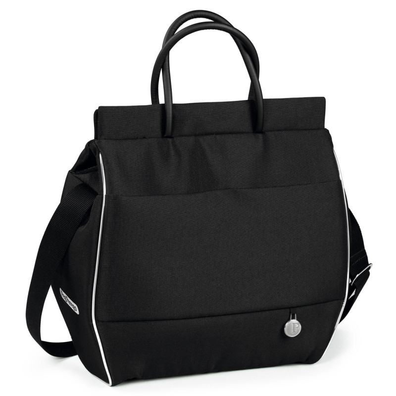 Peg Perego Borsa - стильная и функциональная сумка для детской коляски Peg Perego, сумка для мамы и малыша • Black Shine