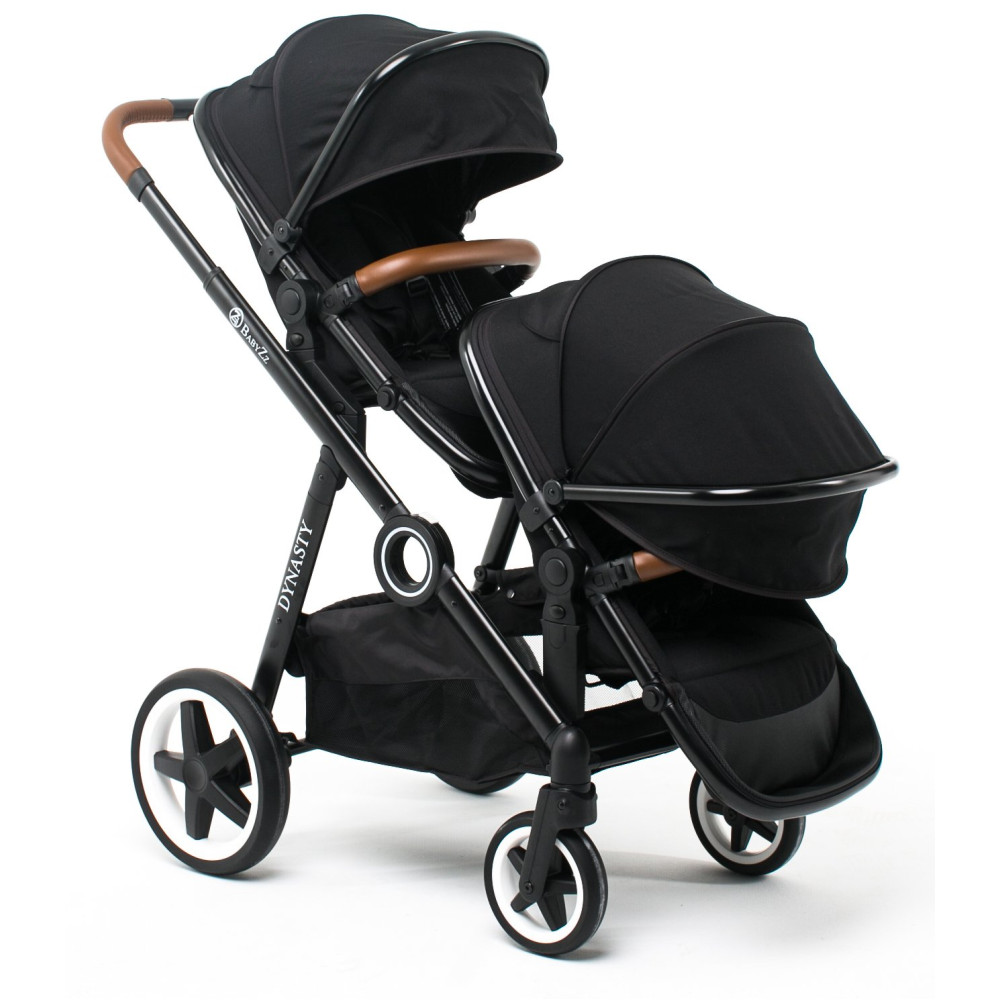 Прогулочная коляска для двойни BabyZz Dynasty black