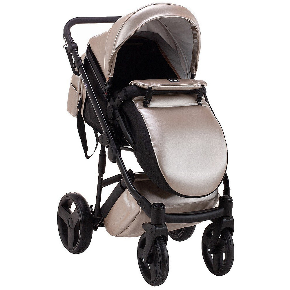 Коляска 2 в 1 Bair Leo Plus кожа 100% LP-39 бежевый перламутр