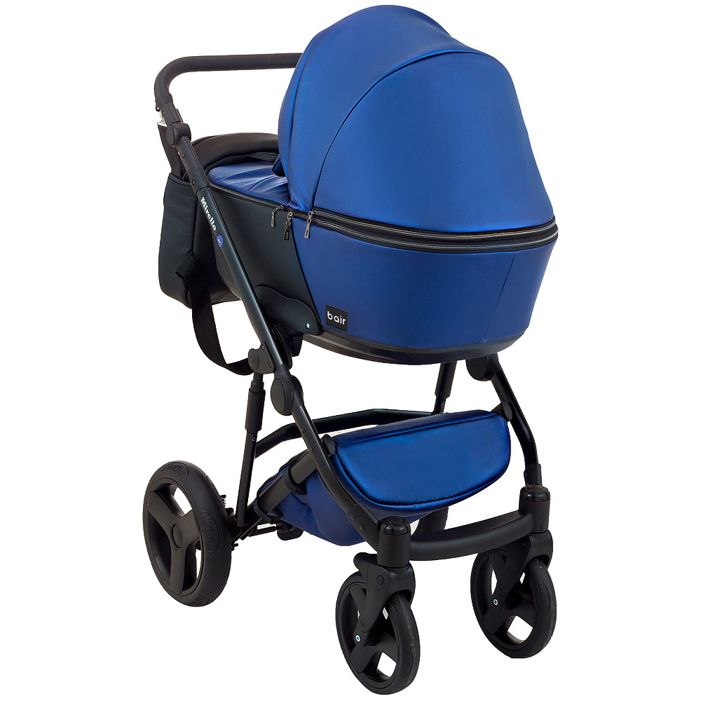 Коляска 2 в 1 Bair Mirello Plus кожа 100% MP-27 темно-синий перламутр - черный Коляска 2 в 1 Bair Mirello Plus кожа 100% MP-27 темно-синий перламутр - черный