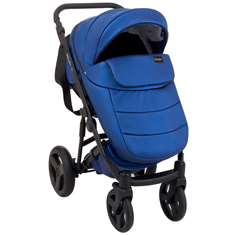 Коляска 2 в 1 Bair Mirello Plus кожа 100% MP-27 темно-синий перламутр - черный Коляска 2 в 1 Bair Mirello Plus кожа 100% MP-27 темно-синий перламутр - черный