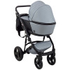 Коляска 2 в 1 Bair Mirello Plus кожа 100% MP-32 серый перламутр - черный