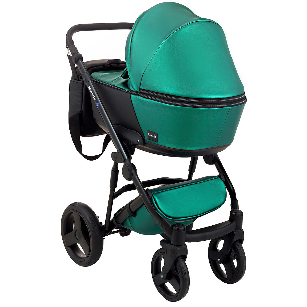 Коляска 2 в 1 Bair Mirello Plus кожа 100% MP-35 зелный перламутр - черный Коляска 2 в 1 Bair Mirello Plus кожа 100% MP-35 зелный перламутр - черный