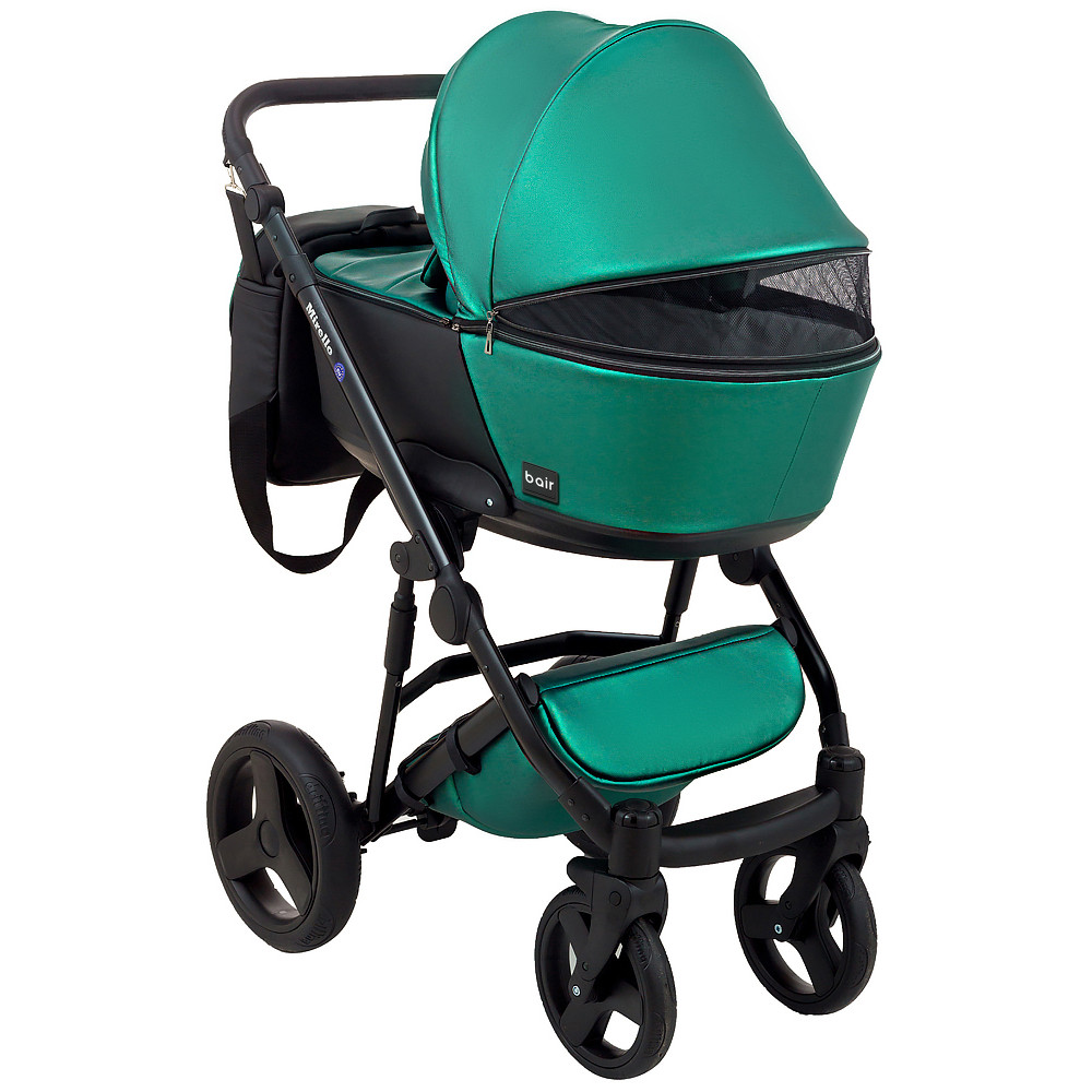 Коляска 2 в 1 Bair Mirello Plus кожа 100% MP-35 зелный перламутр - черный Коляска 2 в 1 Bair Mirello Plus кожа 100% MP-35 зелный перламутр - черный