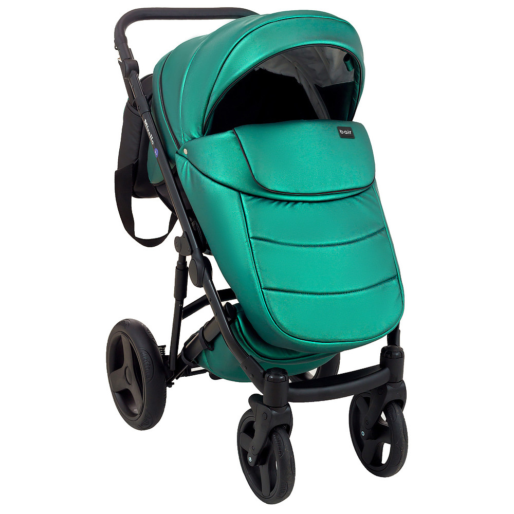 Коляска 2 в 1 Bair Mirello Plus кожа 100% MP-35 зелный перламутр - черный Коляска 2 в 1 Bair Mirello Plus кожа 100% MP-35 зелный перламутр - черный