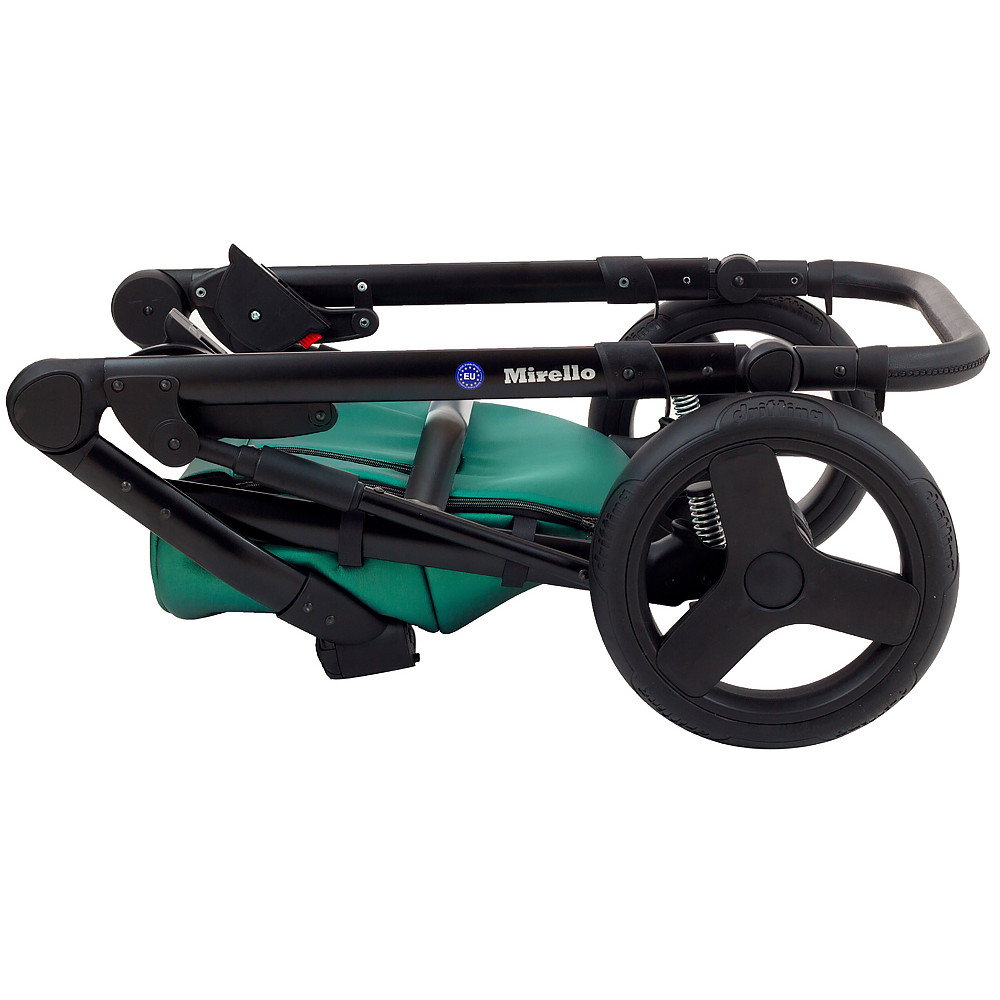 Коляска 2 в 1 Bair Mirello Plus кожа 100% MP-35 зелный перламутр - черный Коляска 2 в 1 Bair Mirello Plus кожа 100% MP-35 зелный перламутр - черный