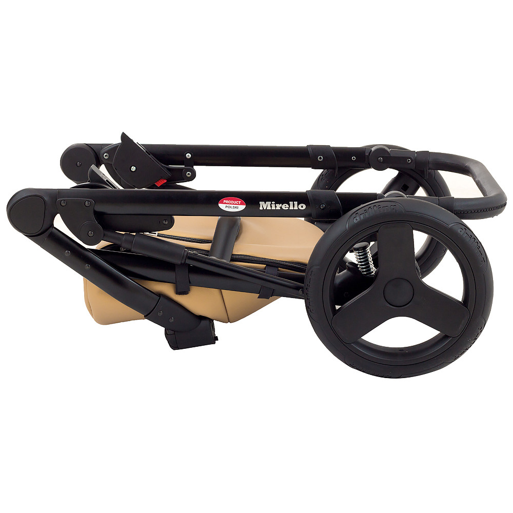 Коляска 2 в 1 Bair Mirello Plus кожа 100% MP-38 золото перламутр - черный Коляска 2 в 1 Bair Mirello Plus кожа 100% MP-38 золото перламутр - черный