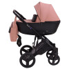 Коляска 2 в 1 Bair Mirello кожа 100% М-02/30 розовый (пудра) - черный