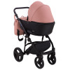 Коляска 2 в 1 Bair Mirello кожа 100% М-02/30 розовый (пудра) - черный
