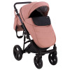 Коляска 2 в 1 Bair Mirello кожа 100% М-02/30 розовый (пудра) - черный