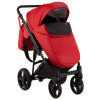 Коляска 2 в 1 Bair Mirello кожа 100% M-10/30 красный - черный