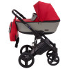 Коляска 2 в 1 Bair Mirello кожа 100% М-10/32 красный - серый