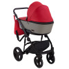 Коляска 2 в 1 Bair Mirello кожа 100% М-10/32 красный - серый