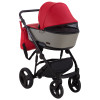 Коляска 2 в 1 Bair Mirello кожа 100% М-10/32 красный - серый