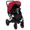Коляска 2 в 1 Bair Mirello кожа 100% М-10/32 красный - серый