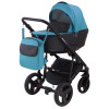 Коляска 2 в 1 Bair Mirello кожа 100% М-20/30 голубой - черный