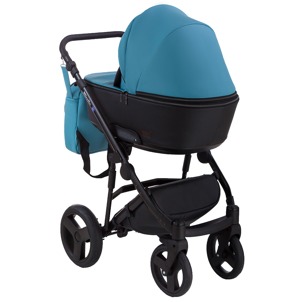 Коляска 2 в 1 Bair Mirello кожа 100% М-20/30 голубой - черный Коляска 2 в 1 Bair Mirello кожа 100% М-20/30 голубой - черный