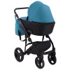 Коляска 2 в 1 Bair Mirello кожа 100% М-20/30 голубой - черный