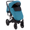 Коляска 2 в 1 Bair Mirello кожа 100% М-20/30 голубой - черный