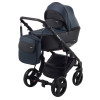 Коляска 2 в 1 Bair Mirello кожа 100% М-27/30 темно-синий - черный