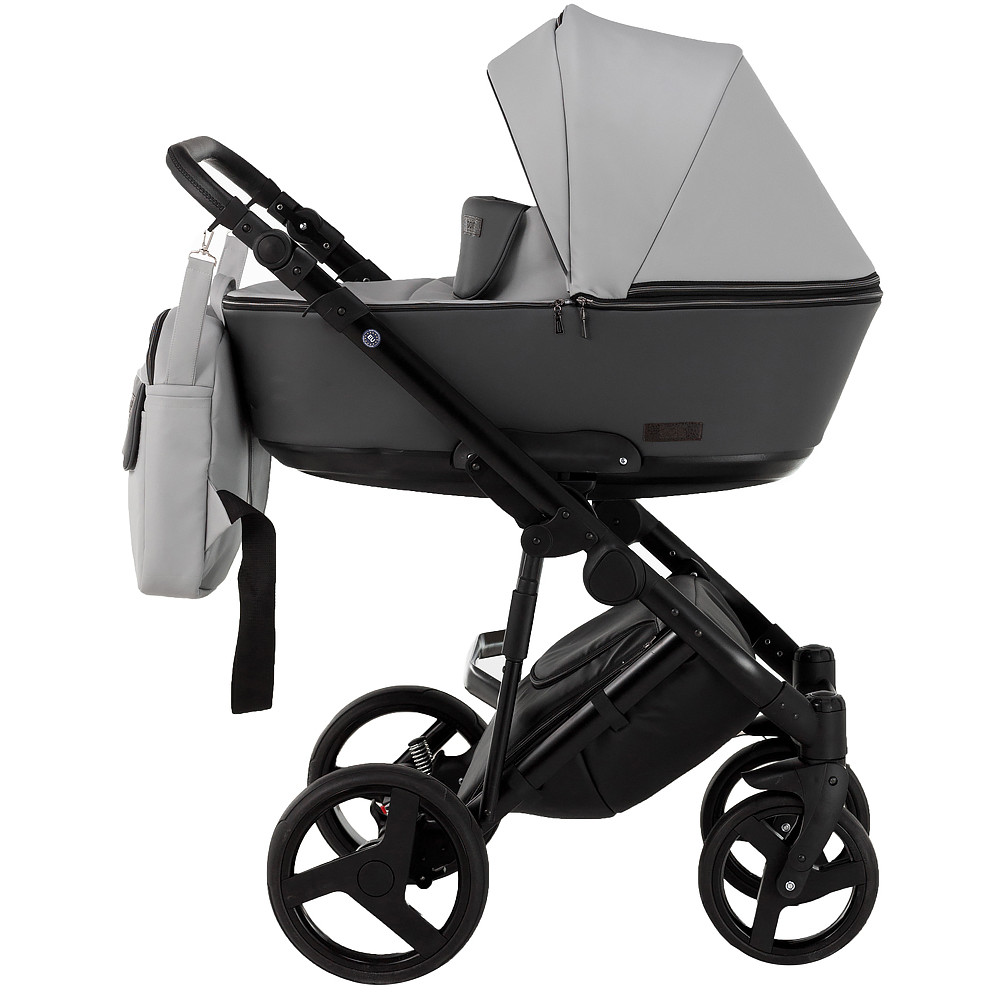 Коляска 2 в 1 Bair Mirello кожа 100% M-34/30 яркая мята - черный Коляска 2 в 1 Bair Mirello кожа 100% M-34/30 яркая мята - черный