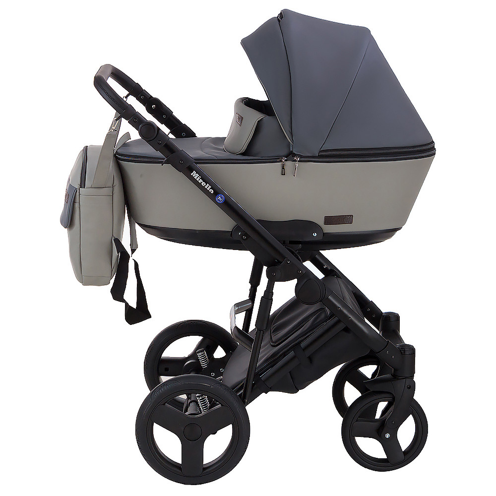 Коляска 2 в 1 Bair Mirello кожа 100% М-33/32 графит - серый