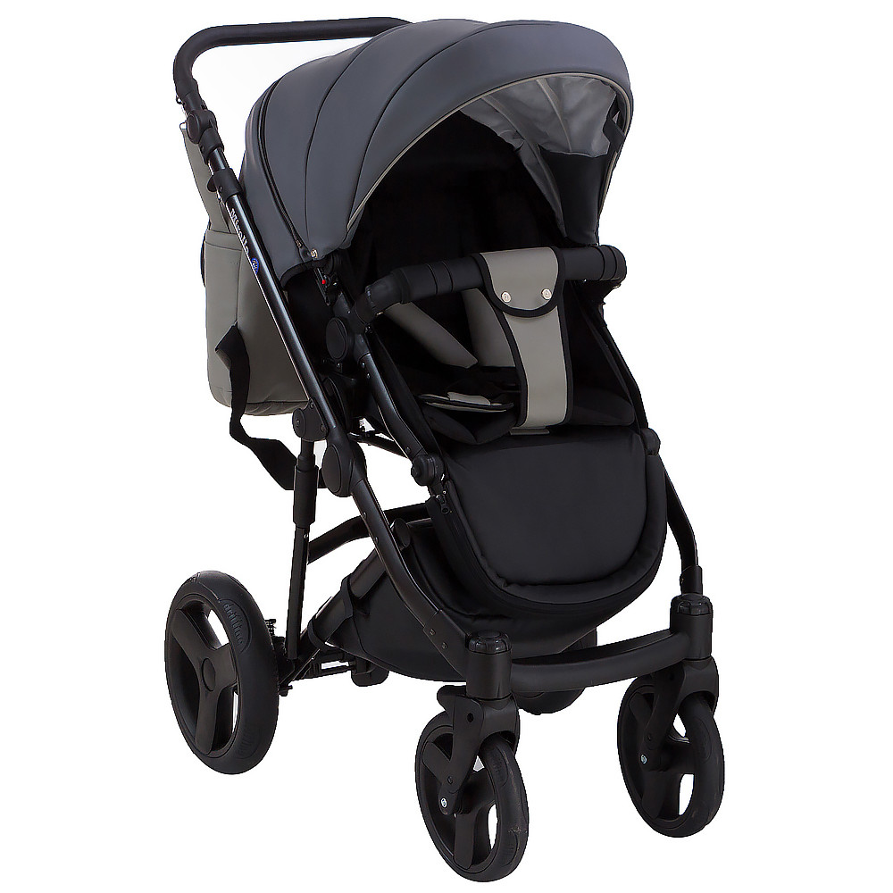 Коляска 2 в 1 Bair Mirello кожа 100% М-33/32 графит - серый